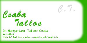 csaba tallos business card